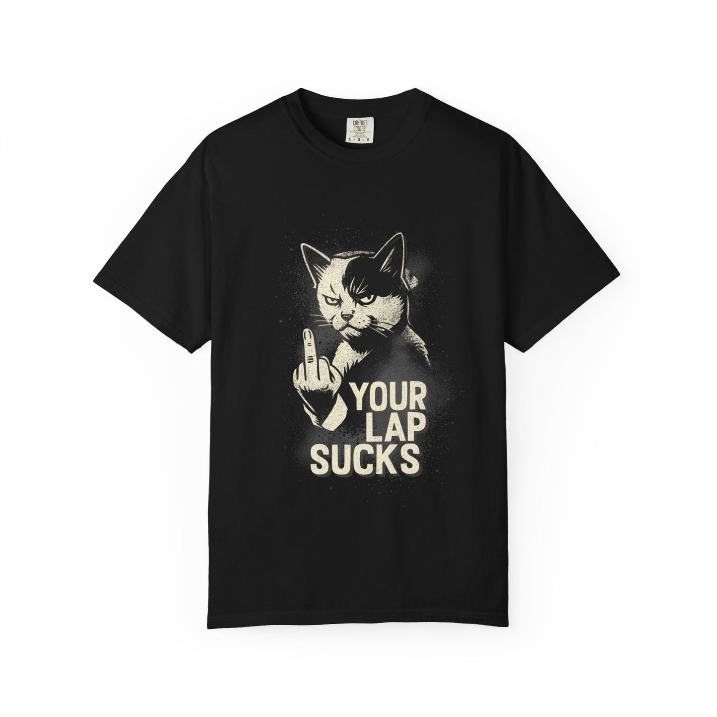 Grumpy Cat Middle Finger Tee – “Your Lap Sucks” Funny Unisex T-Shirt