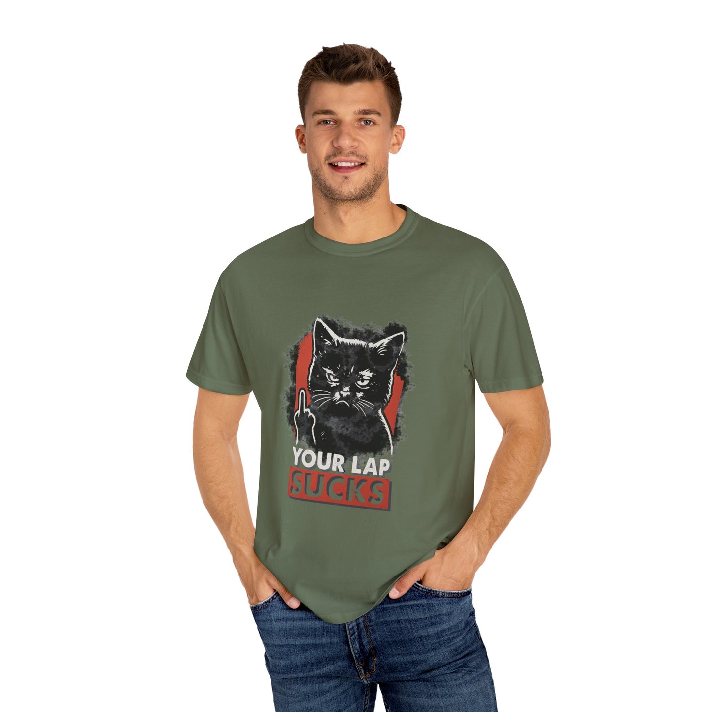 Grumpy Cat Middle Finger Tee – “Your Lap Sucks” Funny Unisex T-Shirt
