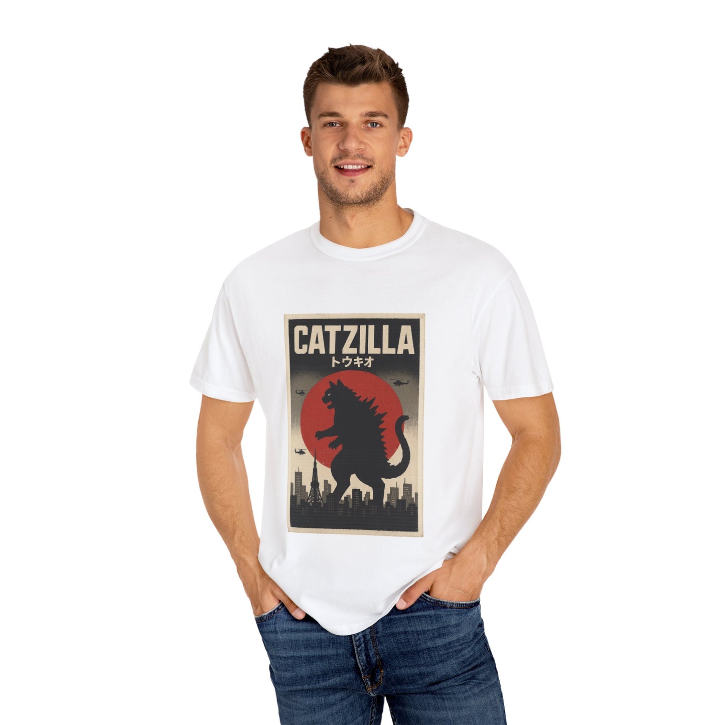 Catzilla Tokyo Retro Graphic Tee – Comfort Colors® Unisex