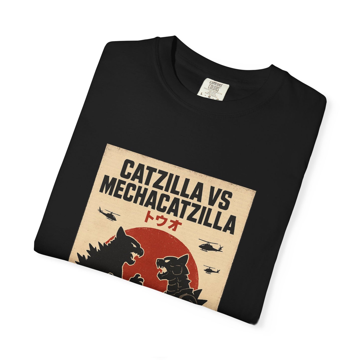 Catzilla vs MechaCatzilla Retro Graphic Tee – Comfort Colors® Unisex