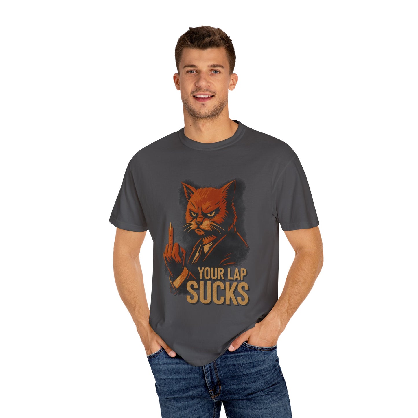 Grumpy Cat Middle Finger Tee – “Your Lap Sucks” Funny Unisex T-Shirt