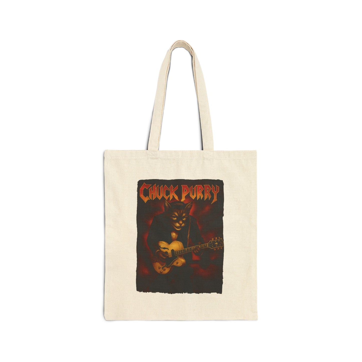 Chuck Purry Cat Tote – Funny Rock Canvas Bag
