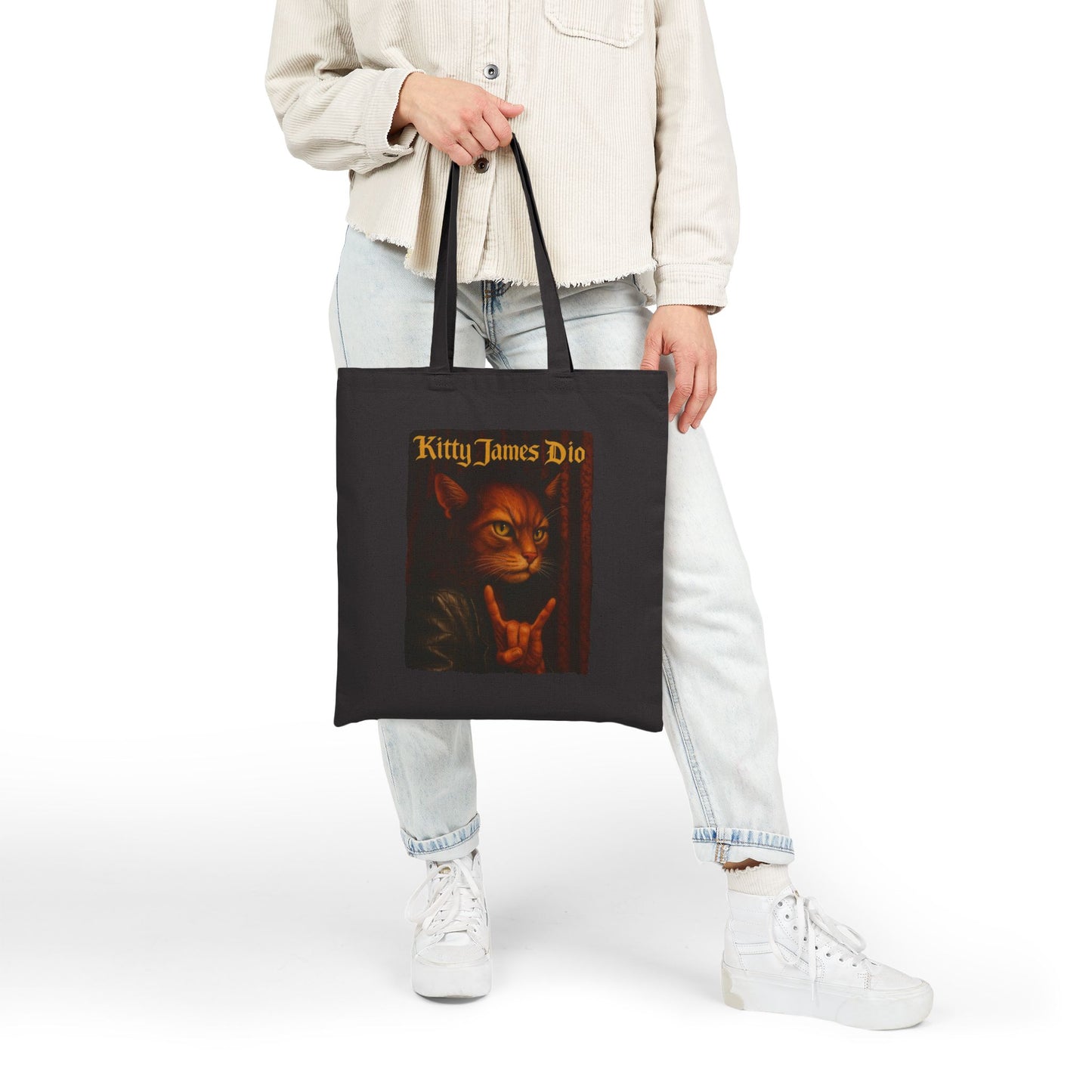 Kitty James Dio Cat Tote – Funny Metal Canvas Bag
