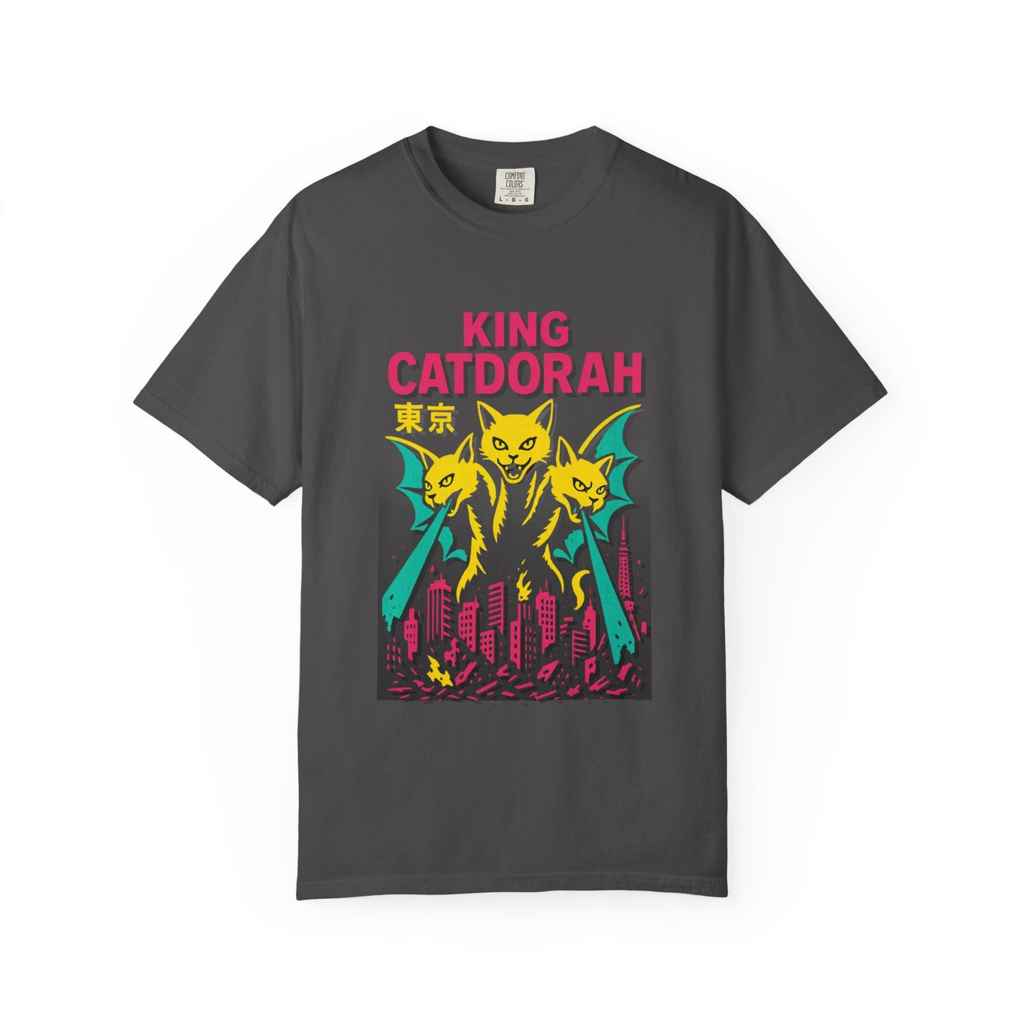 King Catdorah Tee – Three-Headed Kaiju Cat | Comfort Colors®