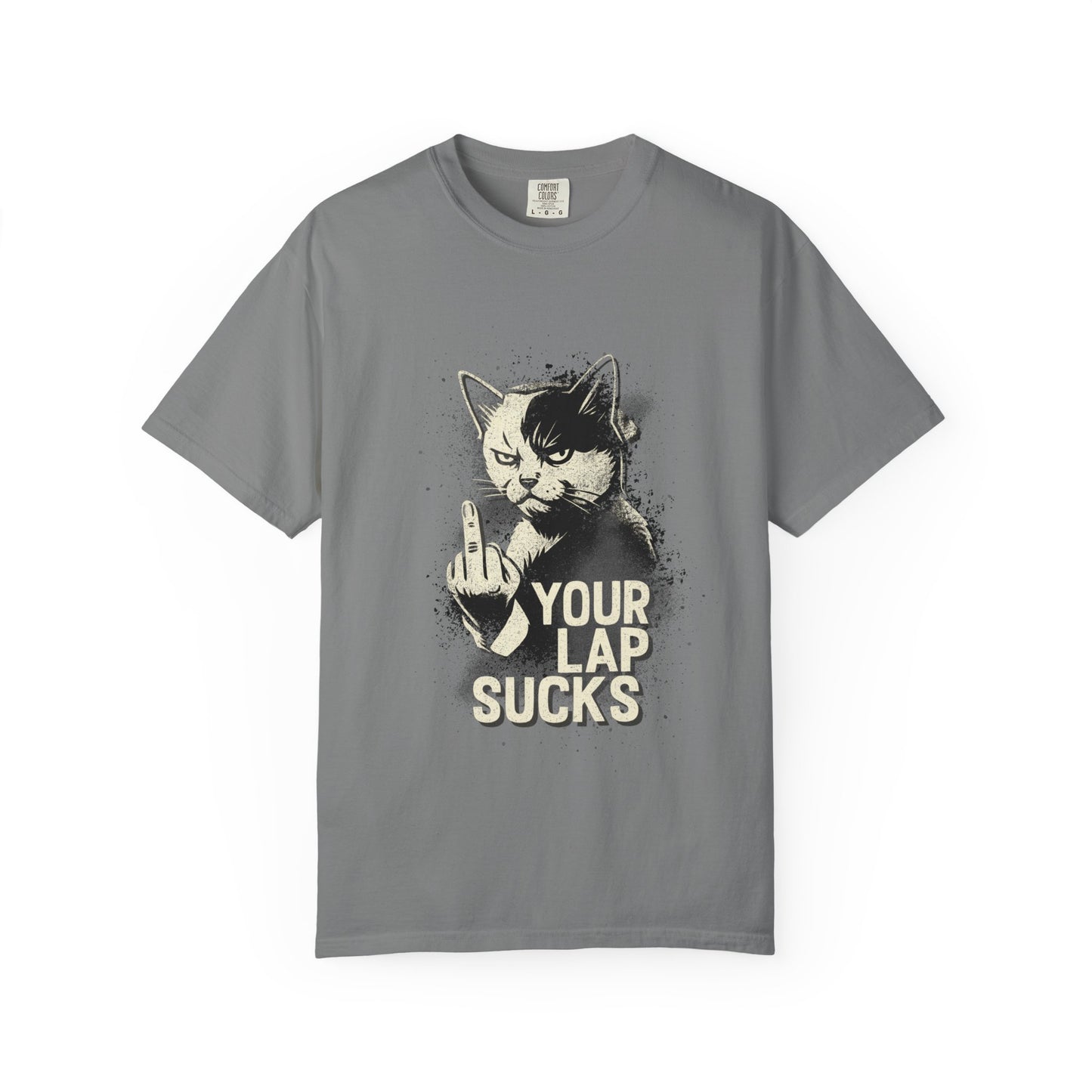 Grumpy Cat Middle Finger Tee – “Your Lap Sucks” Funny Unisex T-Shirt