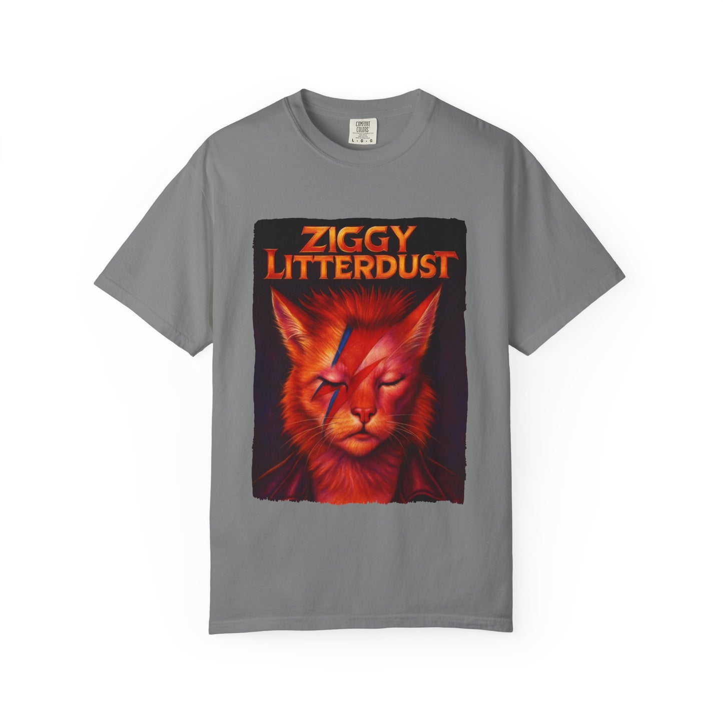 Rock Cat “Ziggy Litterdust” Tee on Comfort Colors