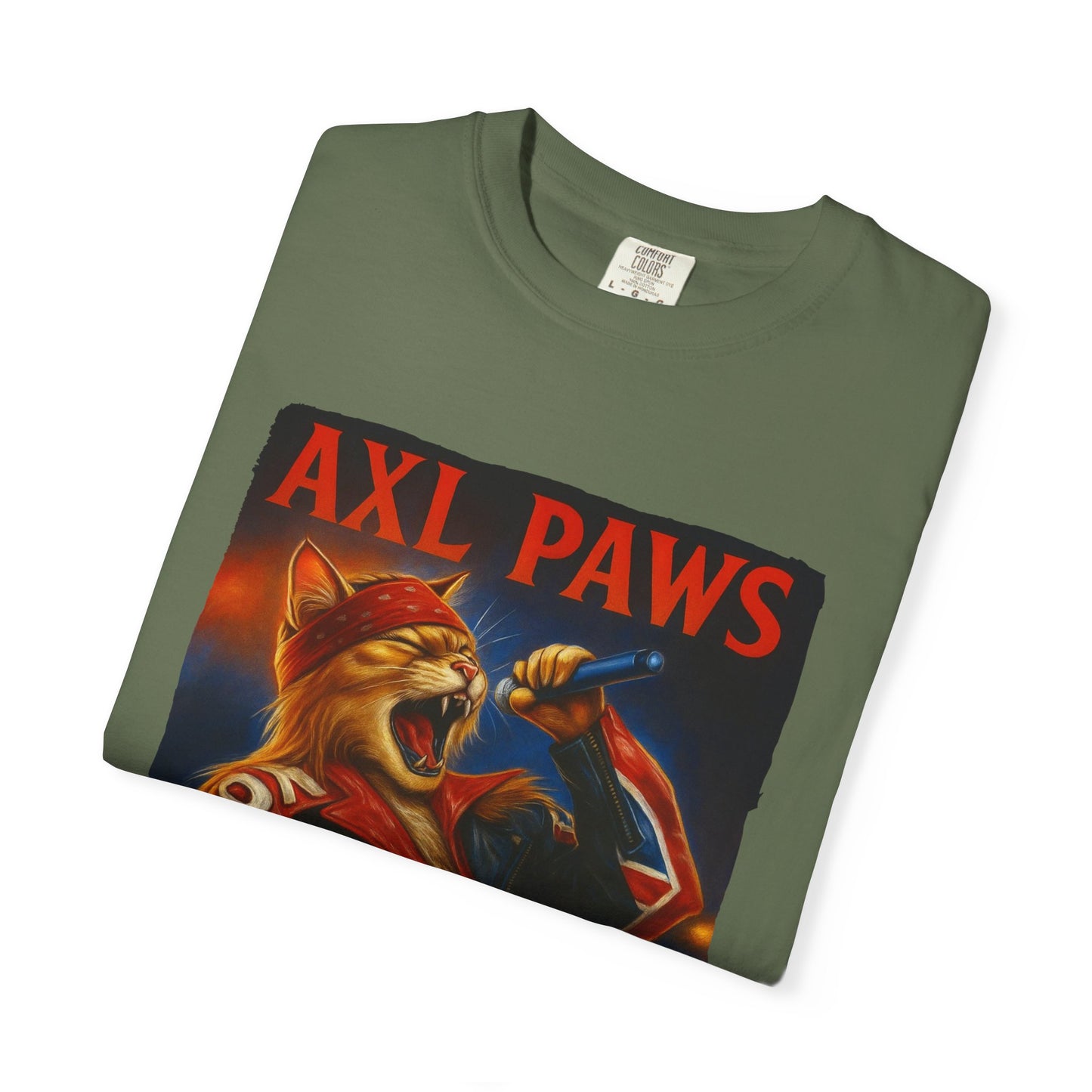 Axl Paws Tee – Cat Frontman Concert Graphic
