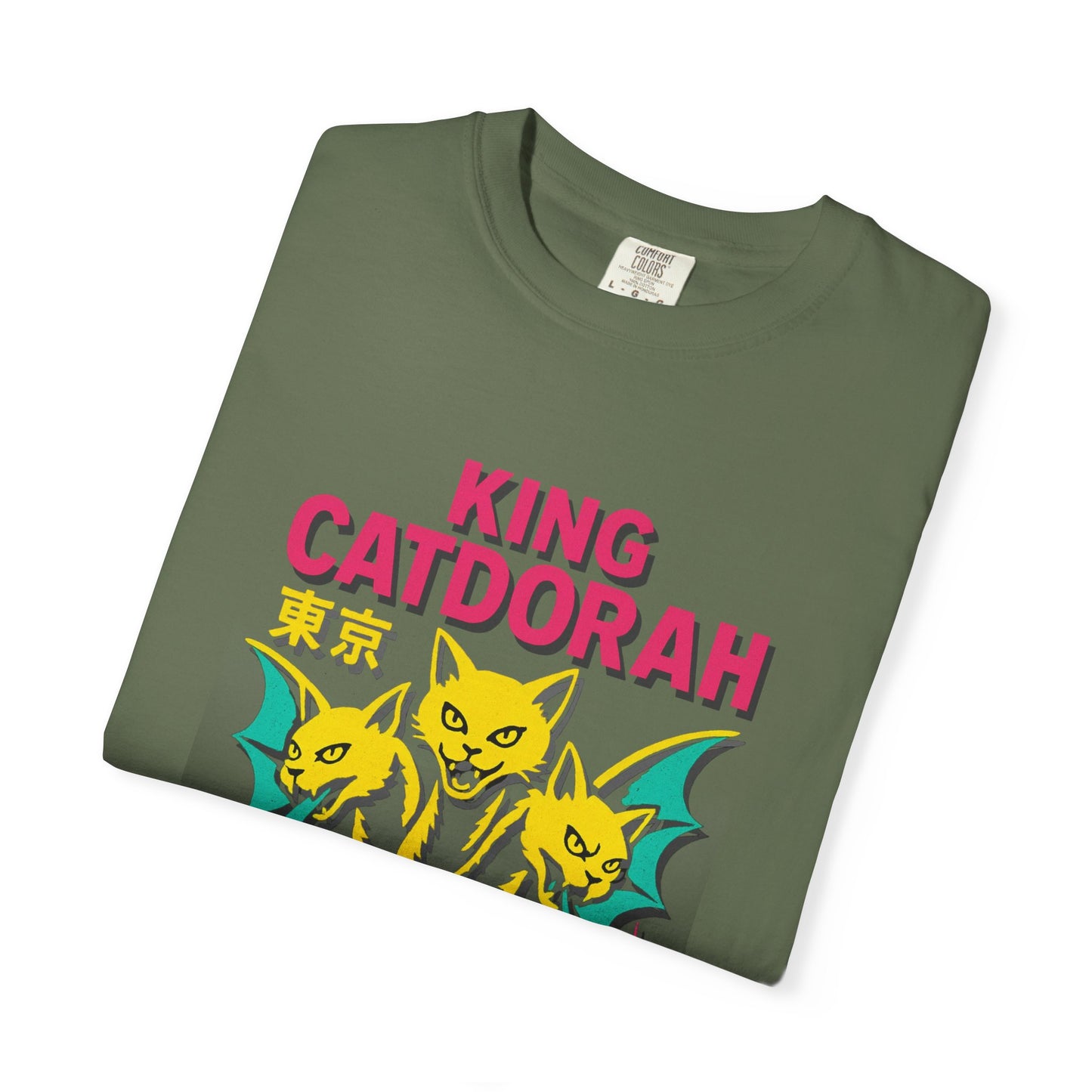 King Catdorah Tee – Three-Headed Kaiju Cat | Comfort Colors®