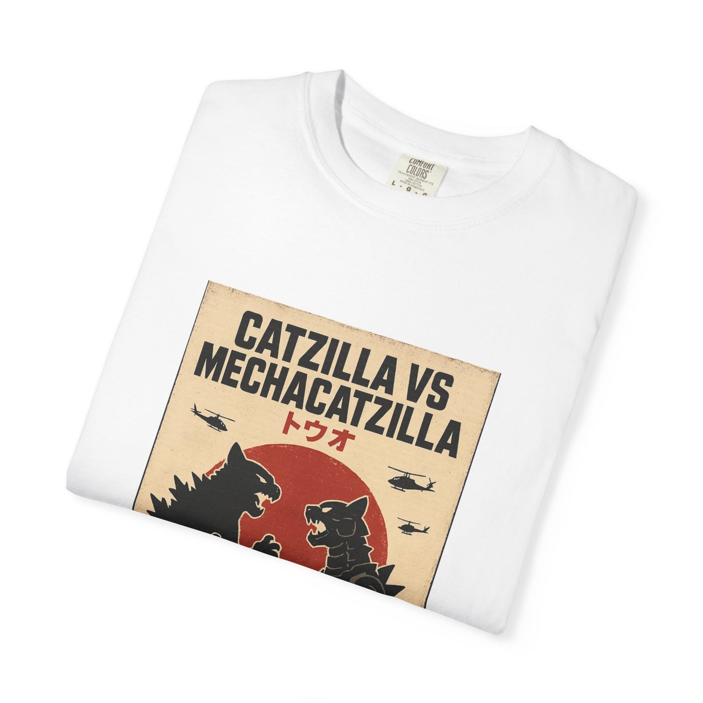 Catzilla vs MechaCatzilla Retro Graphic Tee – Comfort Colors® Unisex
