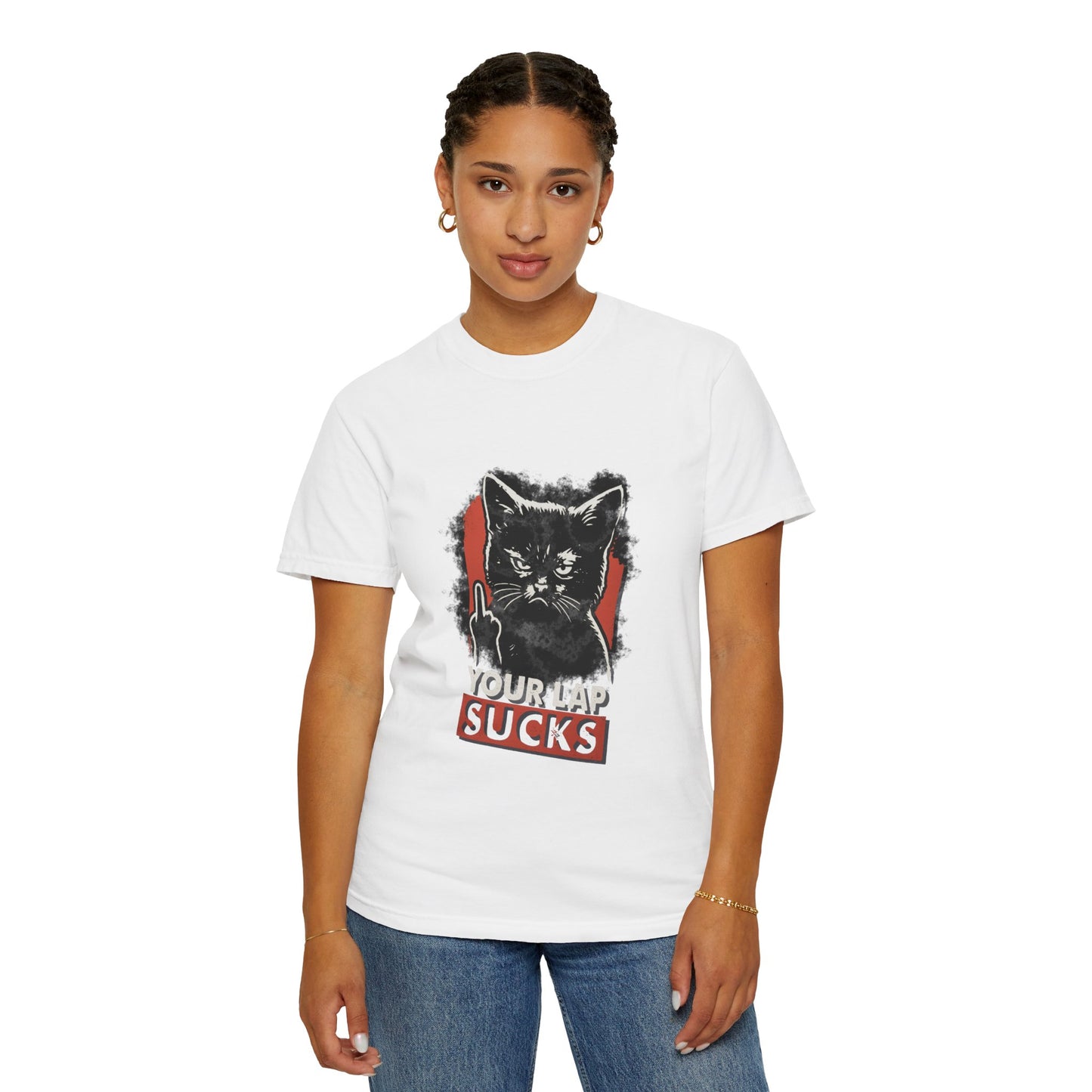 Grumpy Cat Middle Finger Tee – “Your Lap Sucks” Funny Unisex T-Shirt