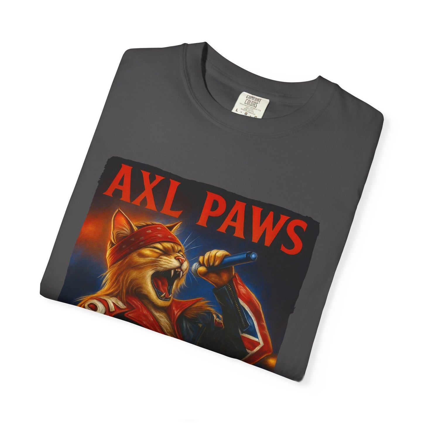 Axl Paws Tee – Cat Frontman Concert Graphic