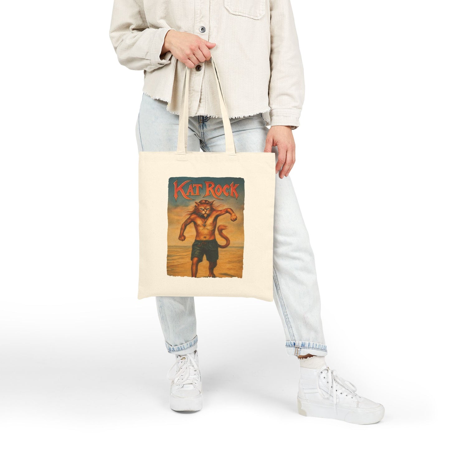 Kat Rock Cat Tote – Funny Rock Canvas Bag