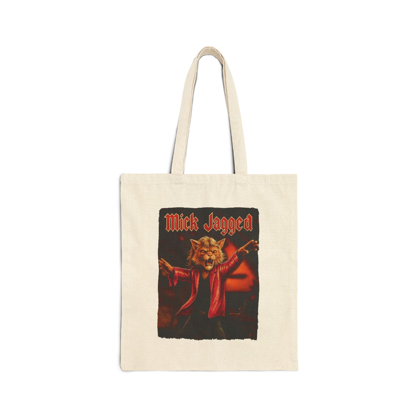 Mick Jagged Cat Tote – Funny Rock Canvas Bag