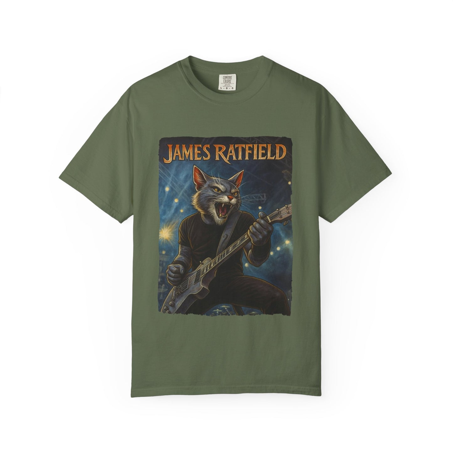 James Ratfield Tee – Cat Guitarist Rock Graphic