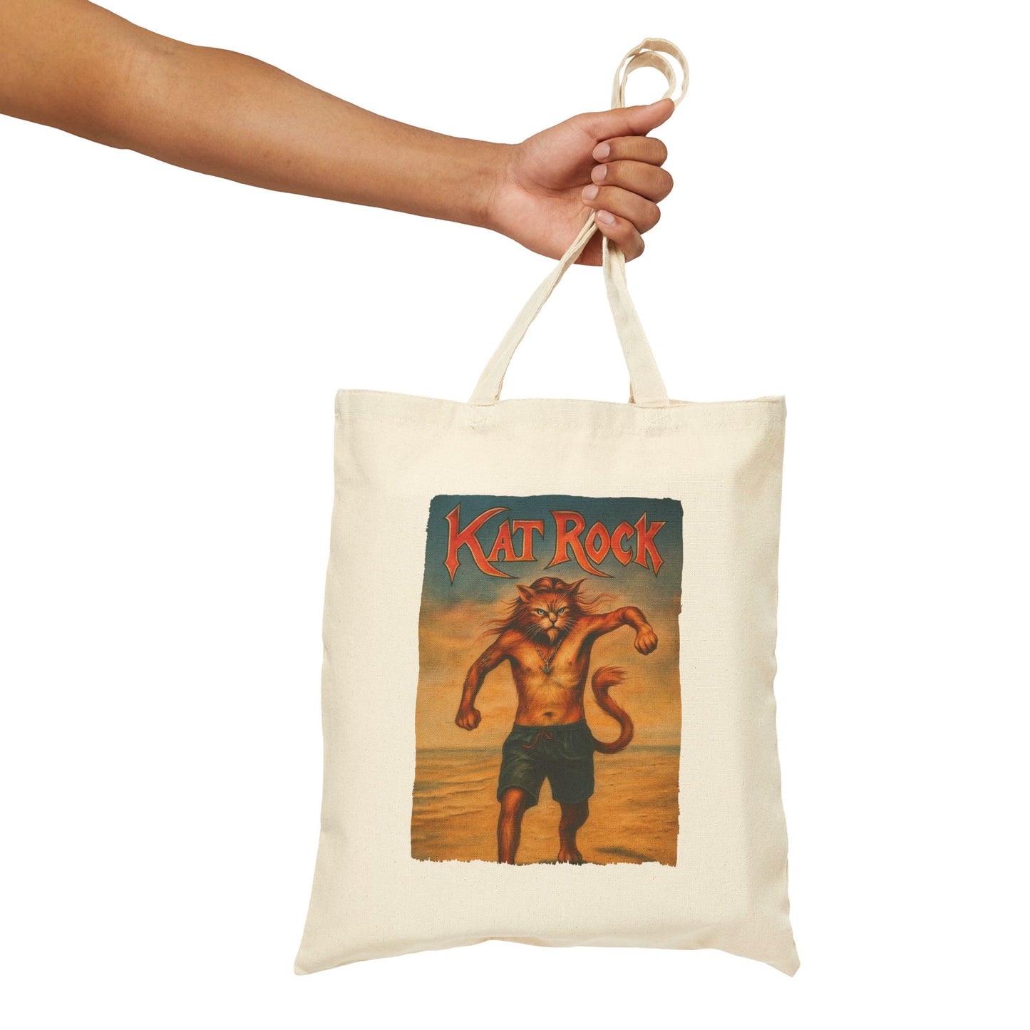 Kat Rock Cat Tote – Funny Rock Canvas Bag