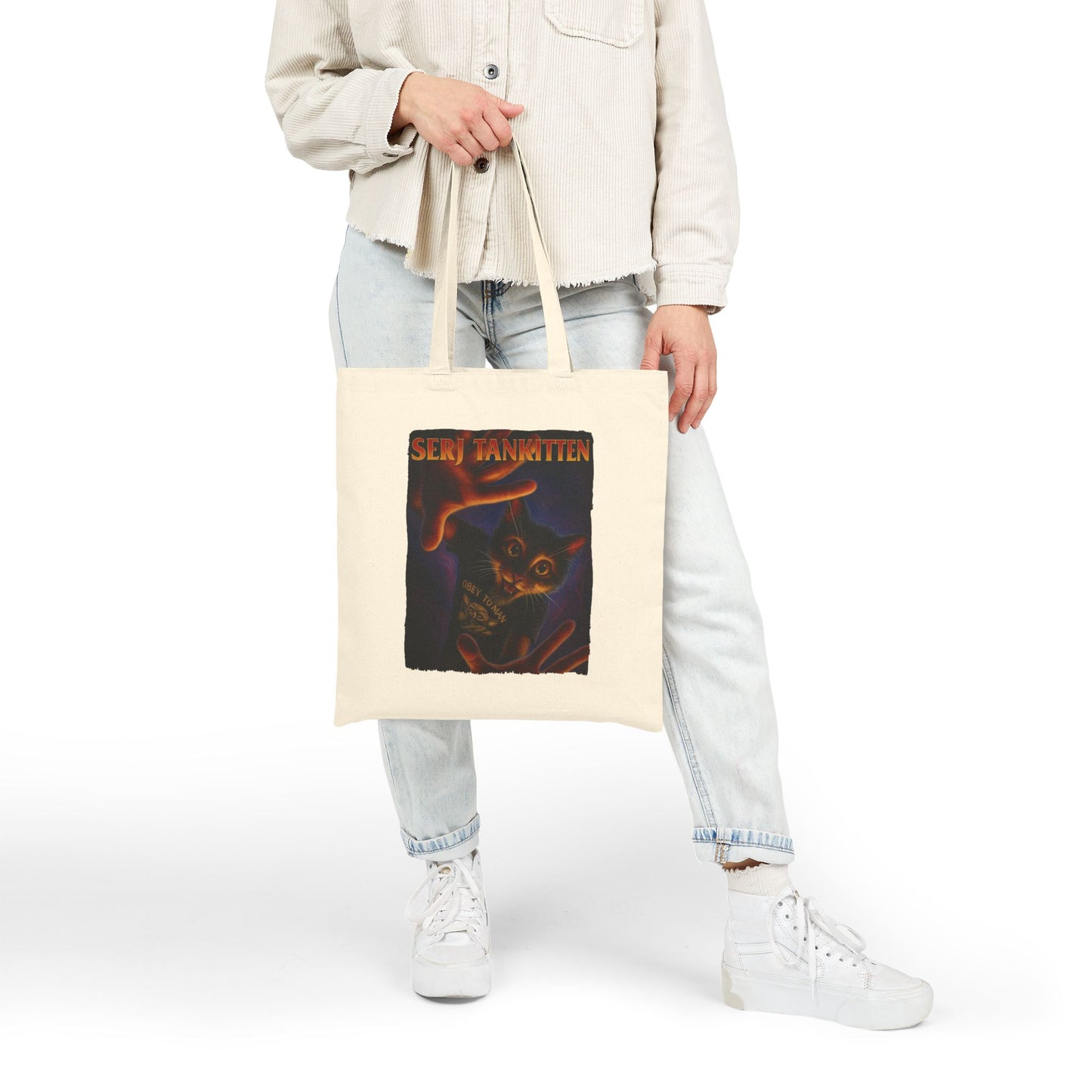 Serj Tankitten Cat Tote – Funny Metal Canvas Bag