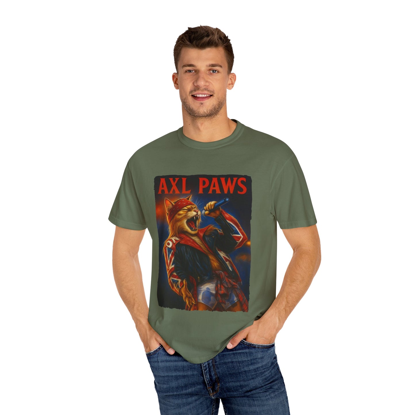 Axl Paws Tee – Cat Frontman Concert Graphic