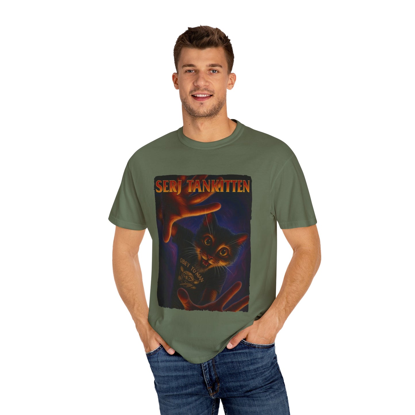 Serj Tankitten Tee – Dramatic Metal Cat Graphic
