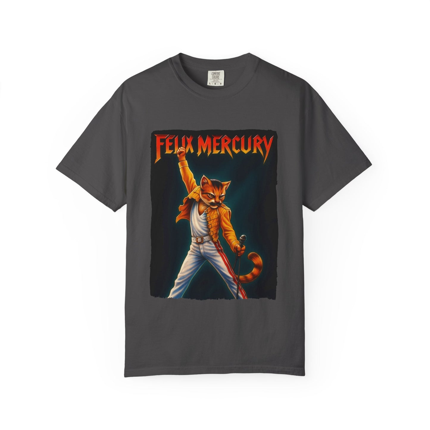 Felix Mercury Cat Rock T-Shirt – Cat Frontman Concert Graphic