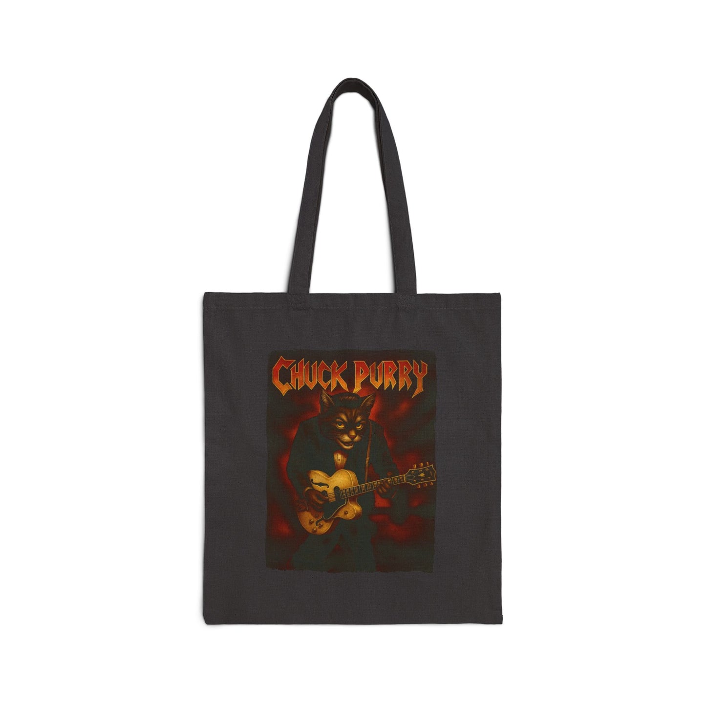 Chuck Purry Cat Tote – Funny Rock Canvas Bag