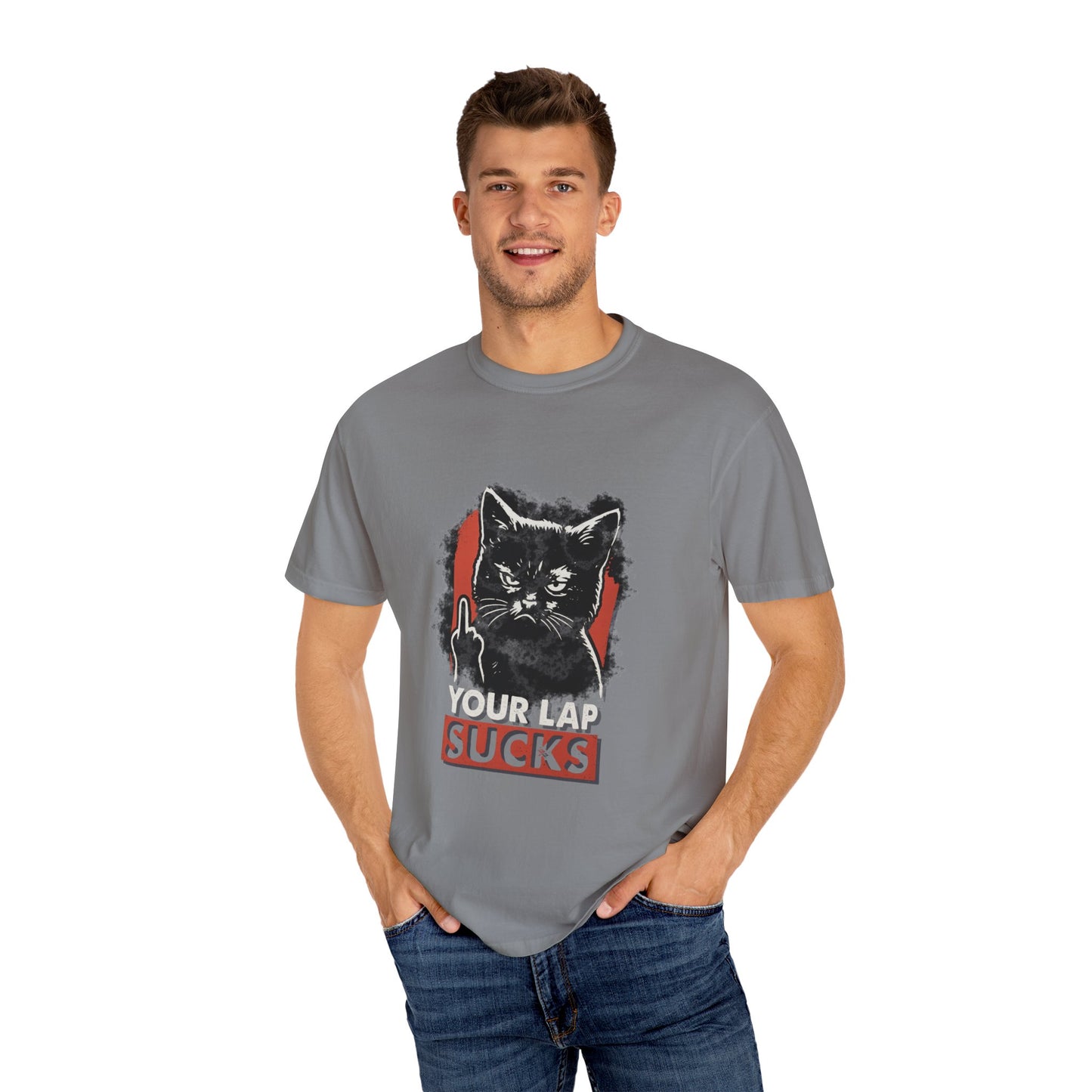 Grumpy Cat Middle Finger Tee – “Your Lap Sucks” Funny Unisex T-Shirt