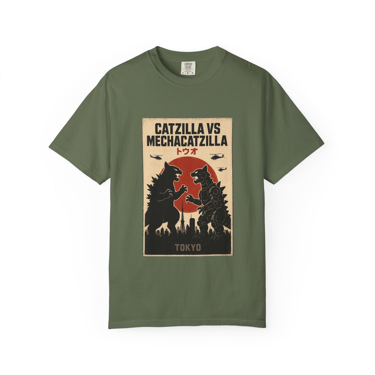 Catzilla vs MechaCatzilla Retro Graphic Tee – Comfort Colors® Unisex