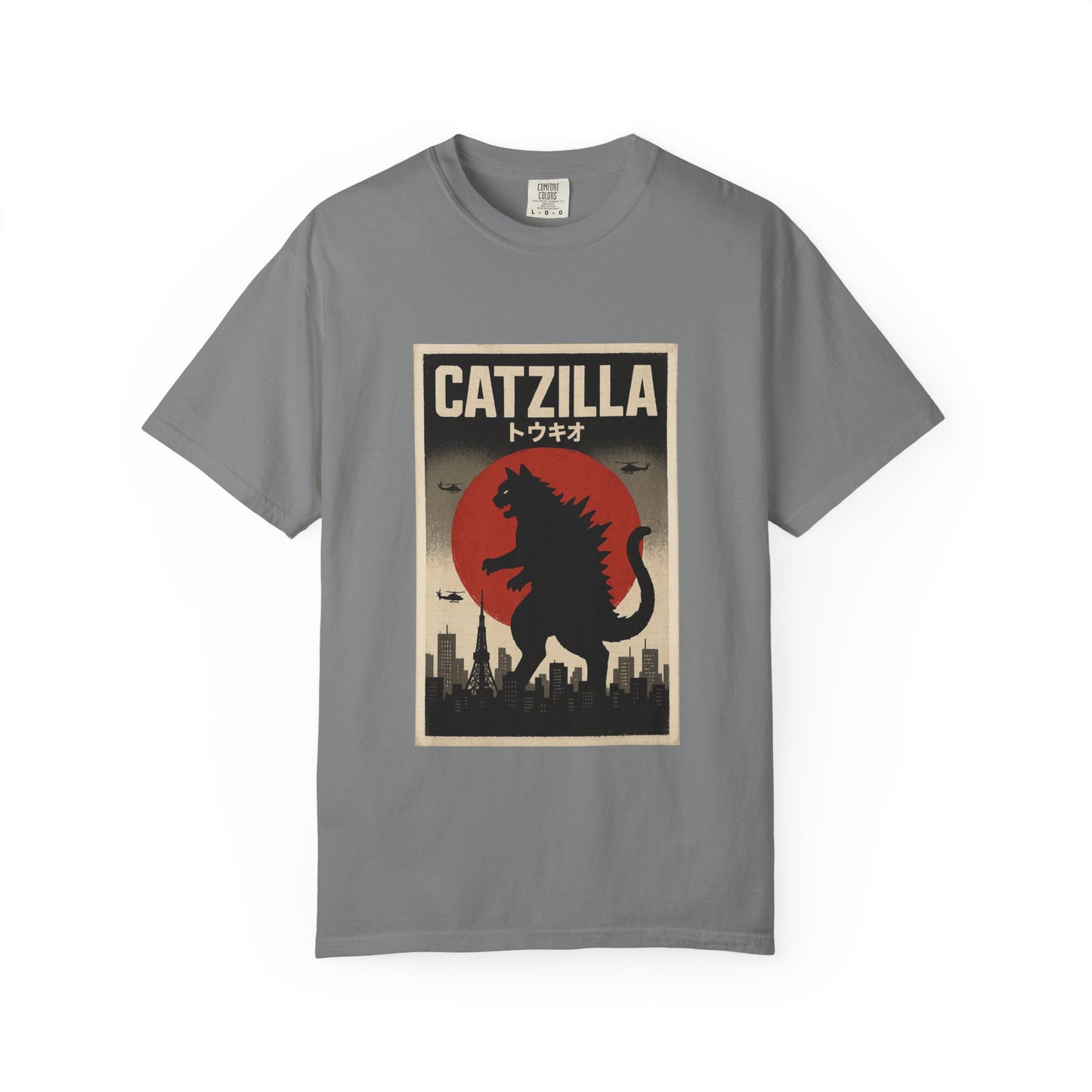 Catzilla Tokyo Retro Graphic Tee – Comfort Colors® Unisex