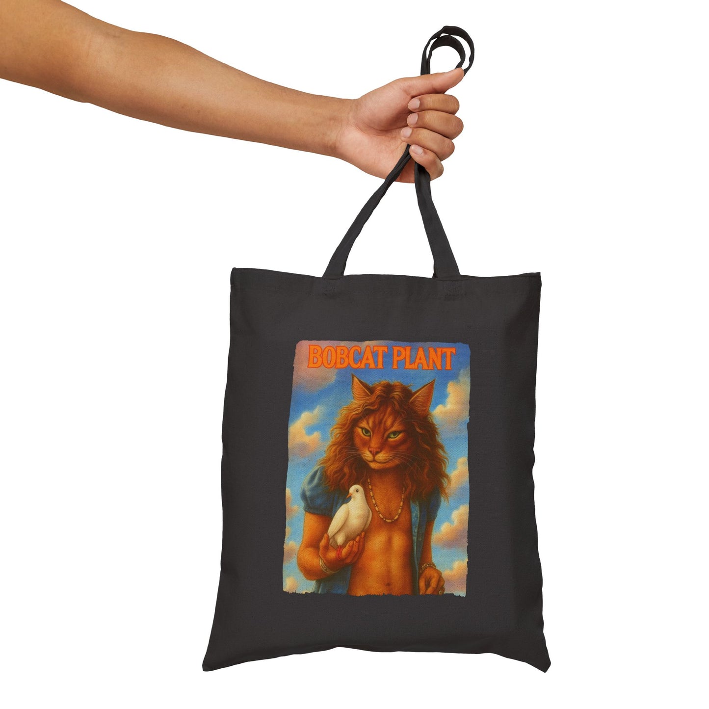 Bobcat Plant Cat Tote – Funny Rock Canvas Bag