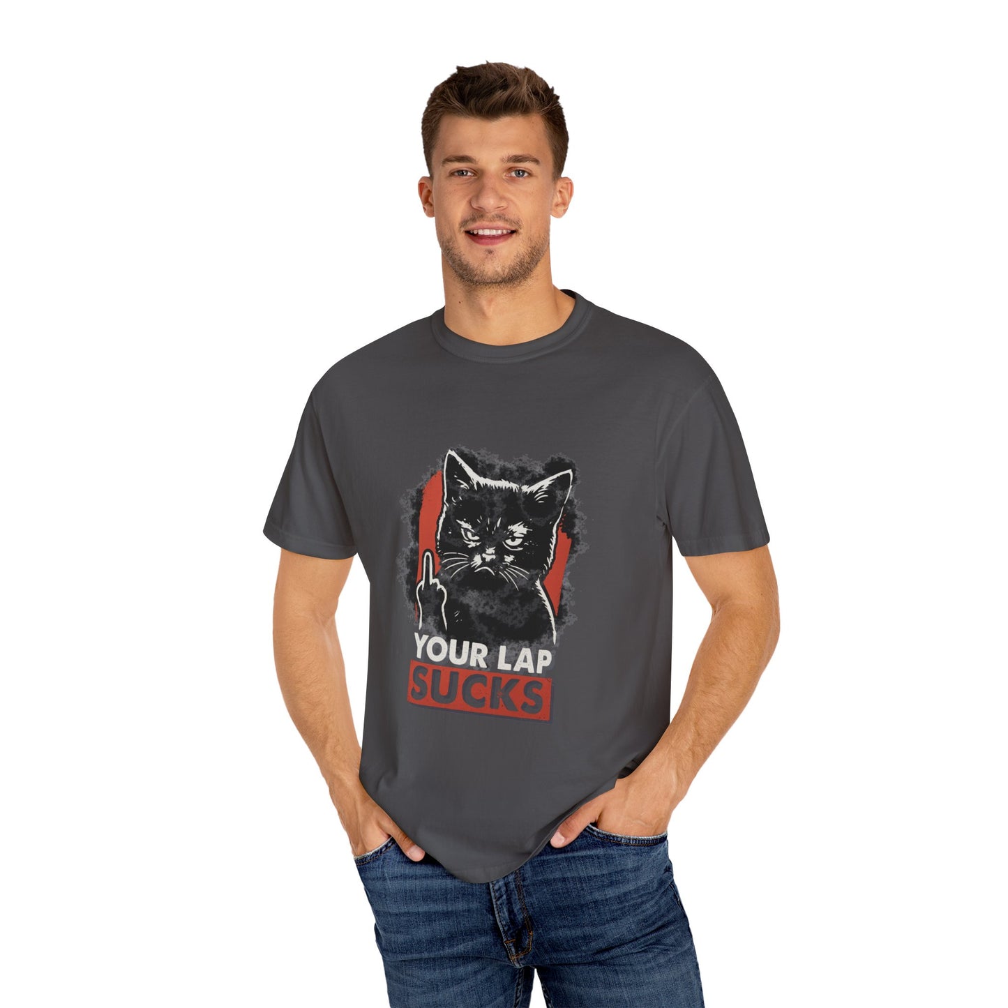 Grumpy Cat Middle Finger Tee – “Your Lap Sucks” Funny Unisex T-Shirt
