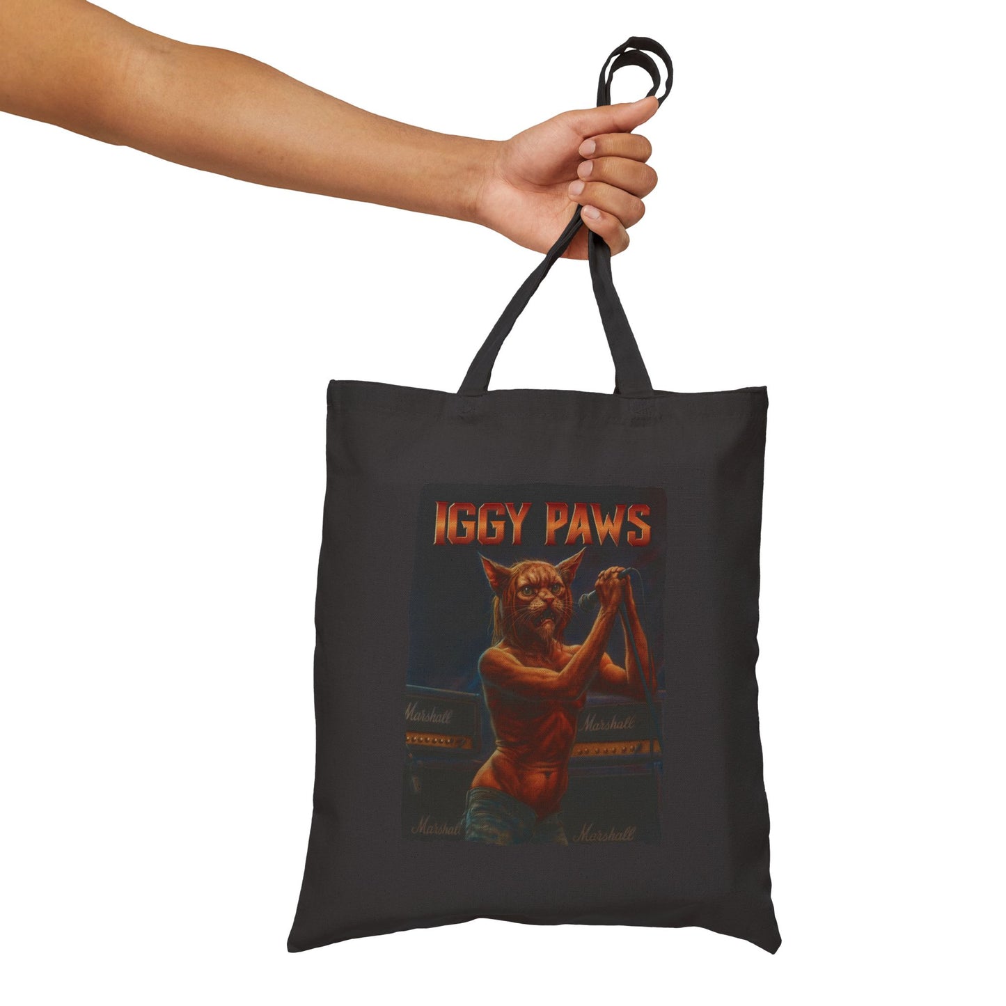 Iggy Paws Cat Tote – Funny Rock Canvas Bag