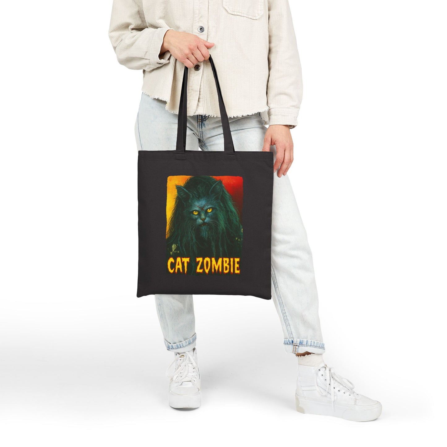 Cat Zombie Tote – Spooky Cute Canvas Bag